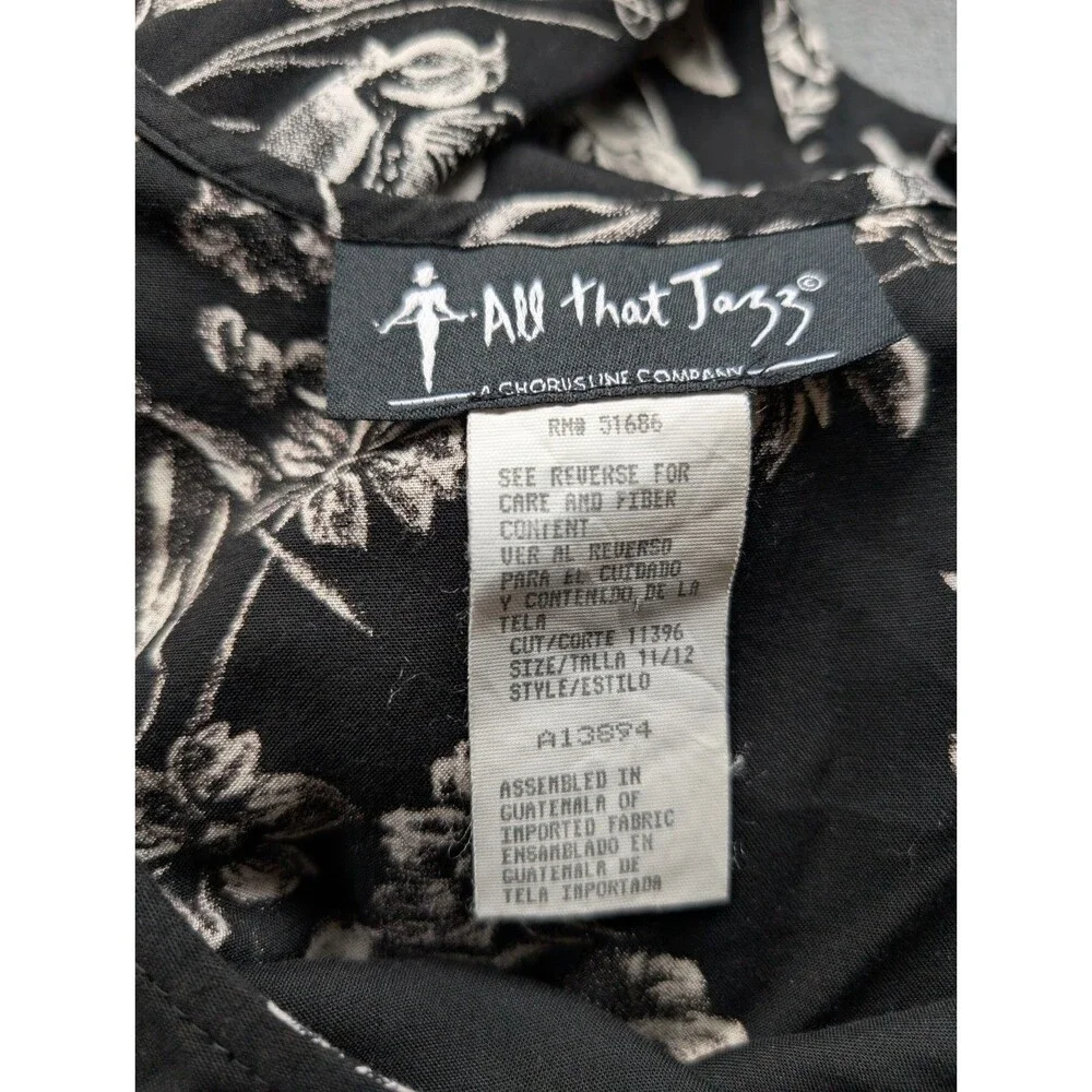 All That Jazz Vintage Maxi Dress Floral 90s Black White Style A13894 Size 11/12